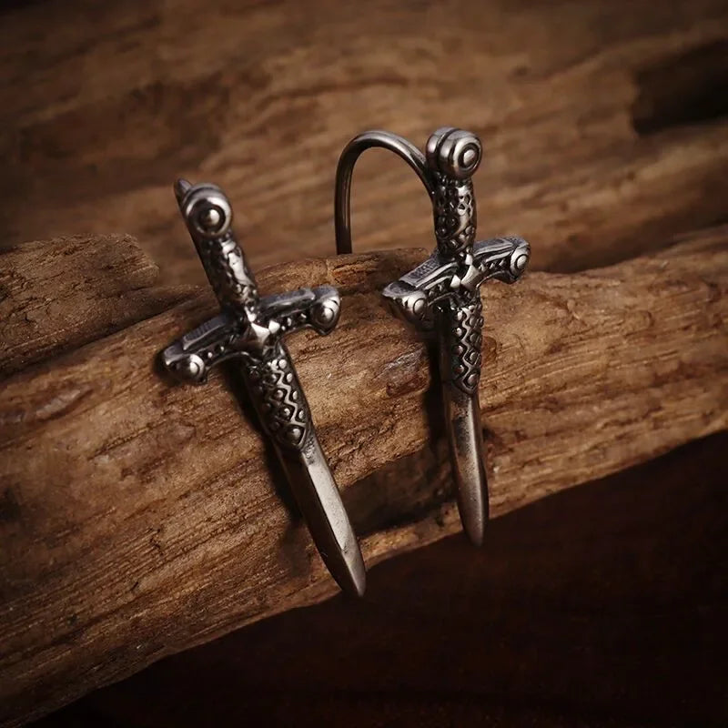 Gothic Black Skull Awl Rock Statement Earring