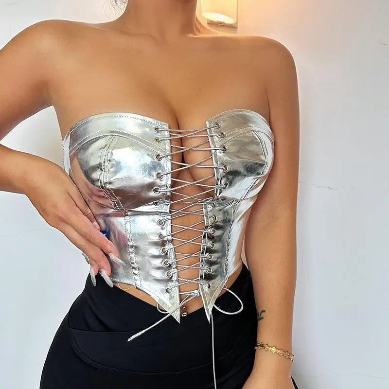 Lace Up Hot Girl Waist Cardigan Crop Top