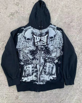 Gothic Skull Print Punk Hoodie
