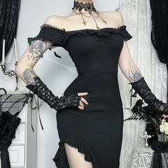 High Slit Hem Bodycon Midi Dress