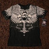 Skull Cross Print Graphic T-shirt