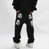 Bat Print Gothic Streetwear Pant