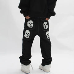 Bat Print Gothic Streetwear Pant