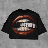 Gothic Teeth Graphic Cotton T-shirt