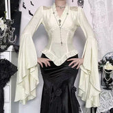 Slim Fit Gothic Blouse Long Sleeve