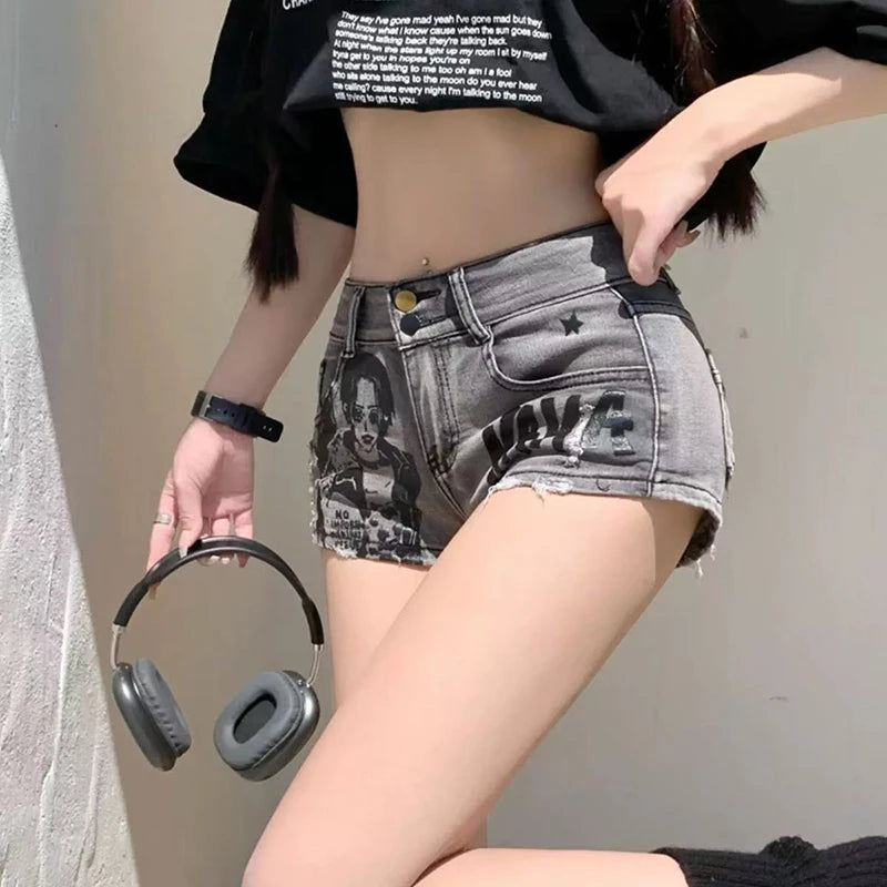 Tassel Distressed Denim Short