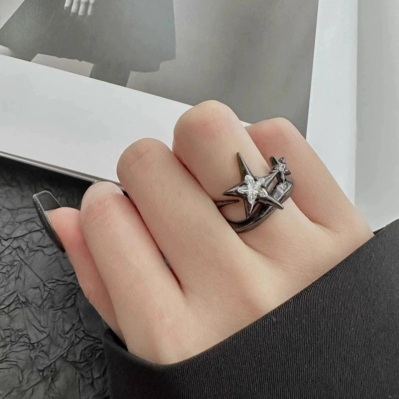 Star Shaped Gothic Zircon Ring