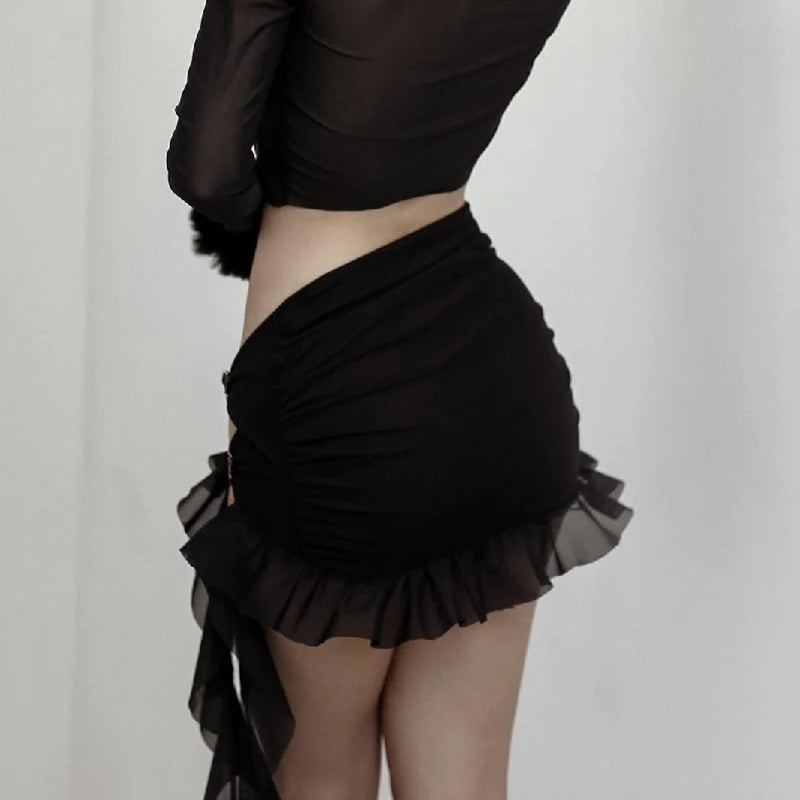 Hollow Out Metal Butterfly Skirt