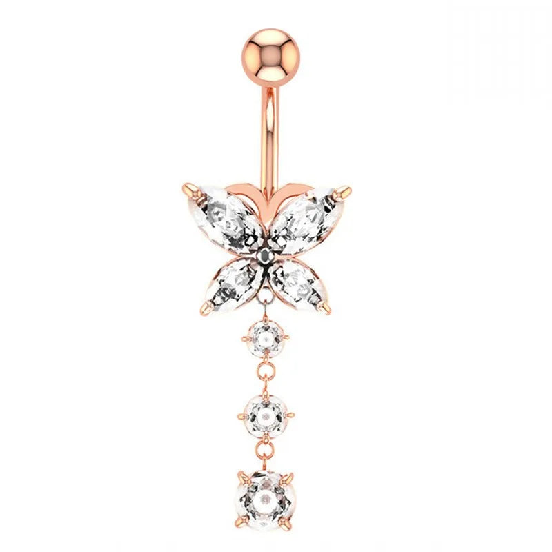 Classic Zircon Drop Gothic Belly Ring