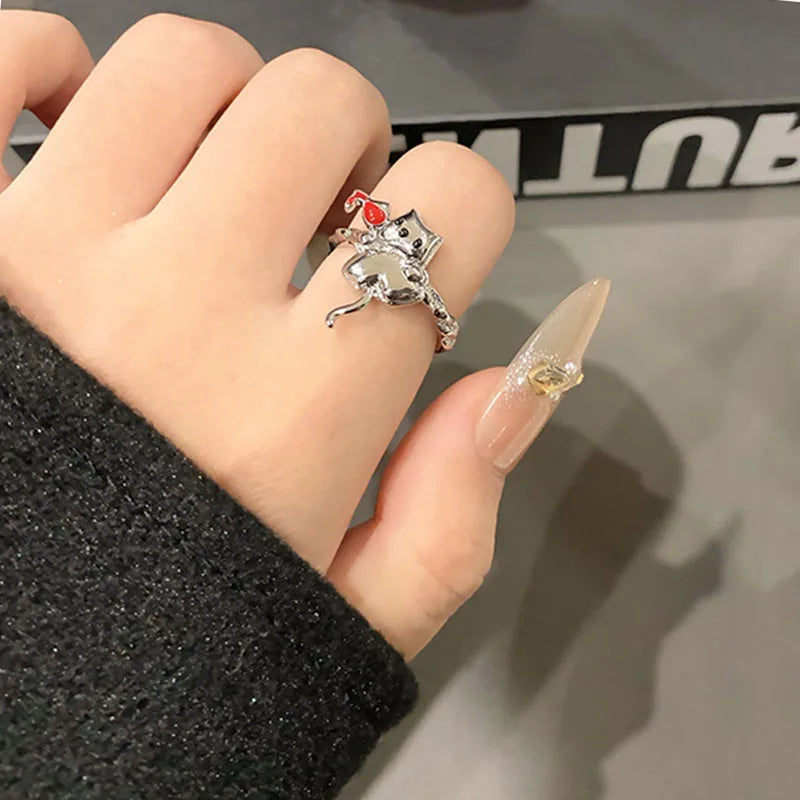 Minimalist Gothic Drunken Ghost Ring