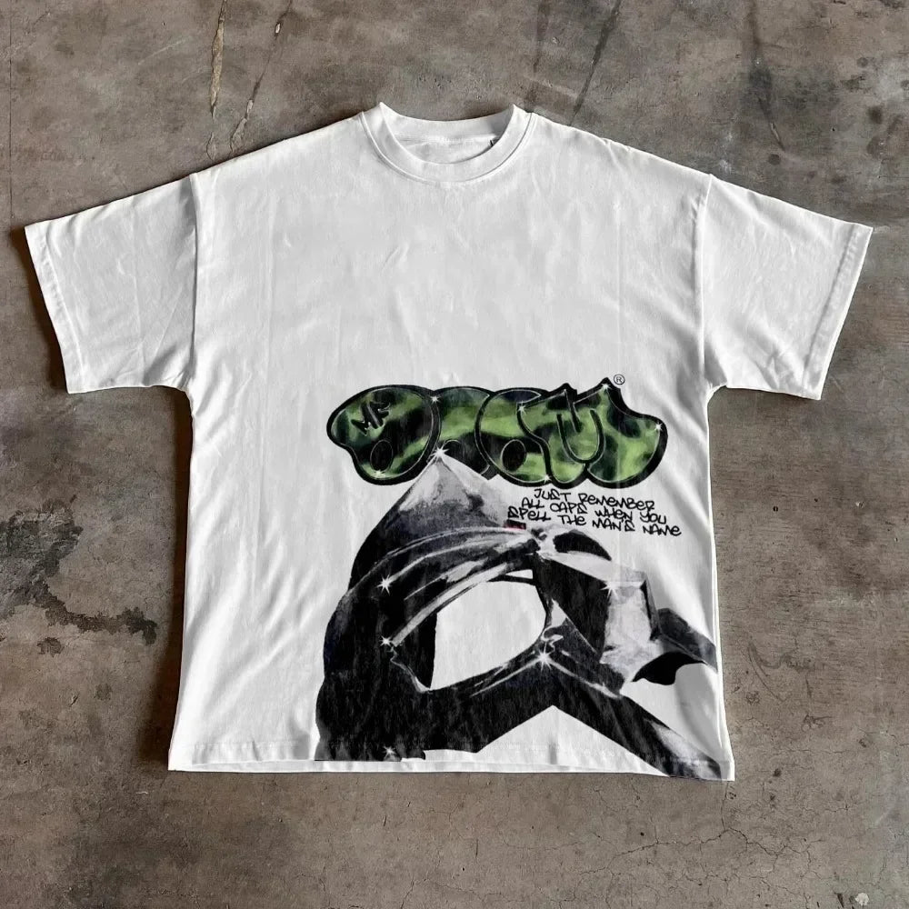 Hip Hop Money Graphic Cotton Oversized T-shirt