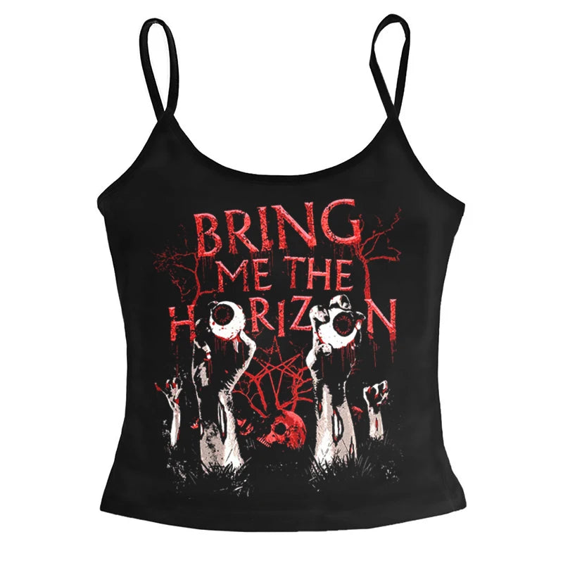 Vintage Gothic Letter Print Cotton T-shirt