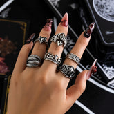 Halloween Gothic Skull Star Ring