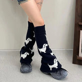 Gothic Dachshund Knit Calf Sock