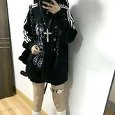 Gothic Cute Print Loose Hoodie