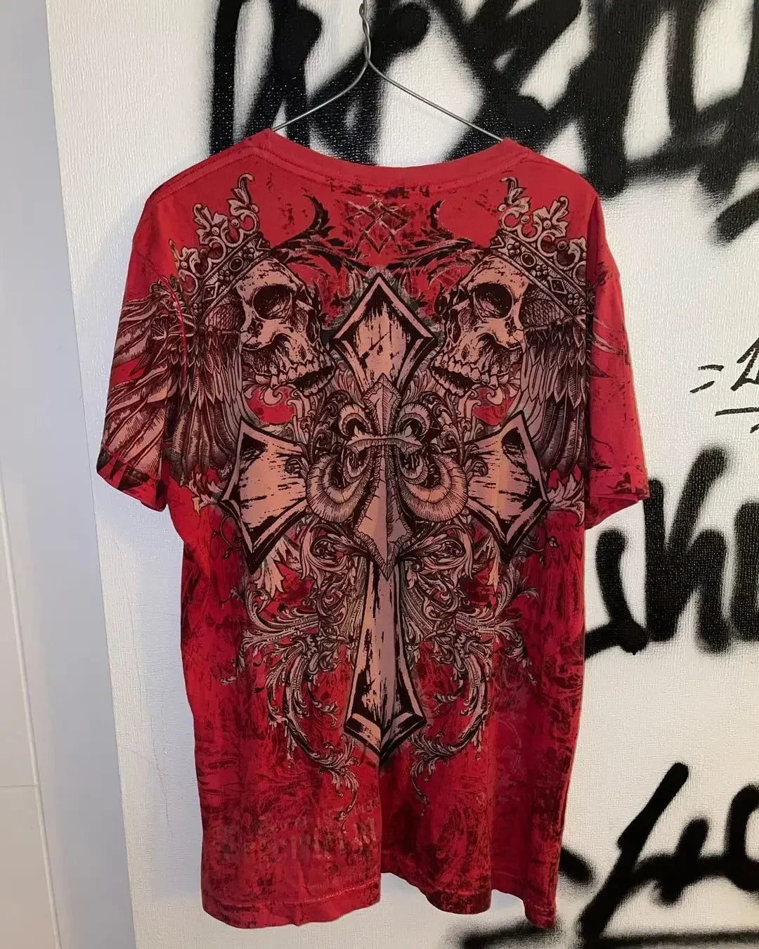Gothic Print Loose Cotton T-shirt