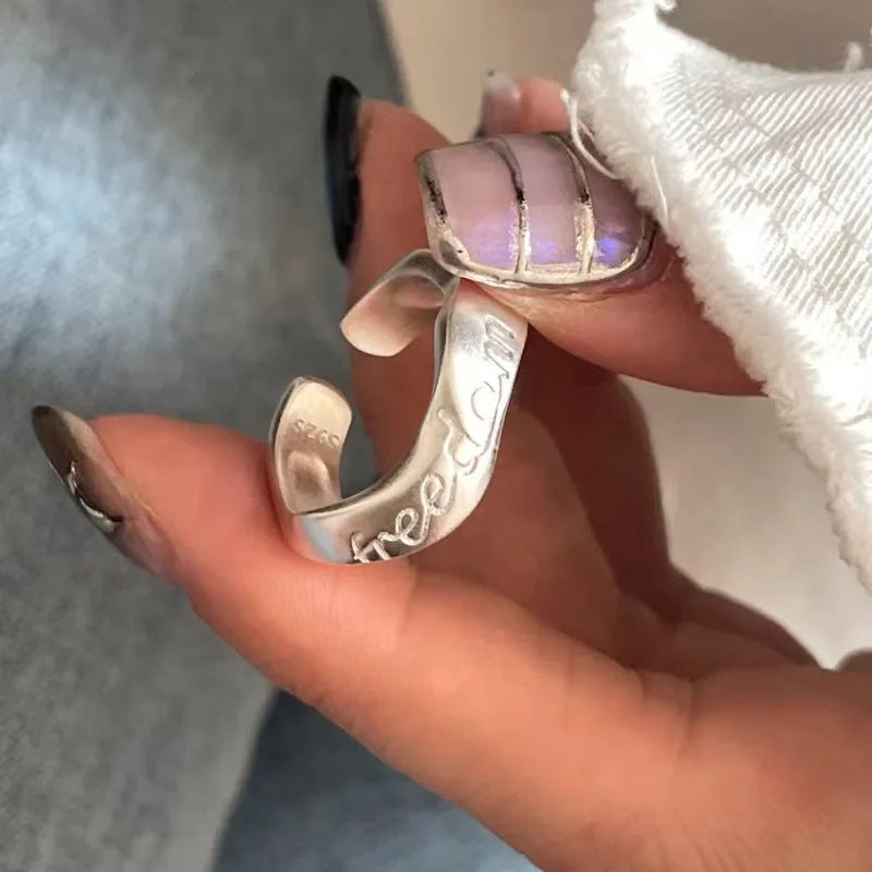 Matte Gothic Moon Ring