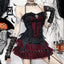 Skeleton Print Crop Corset