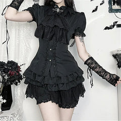 Lace Patchwork Slim Fit Blouse