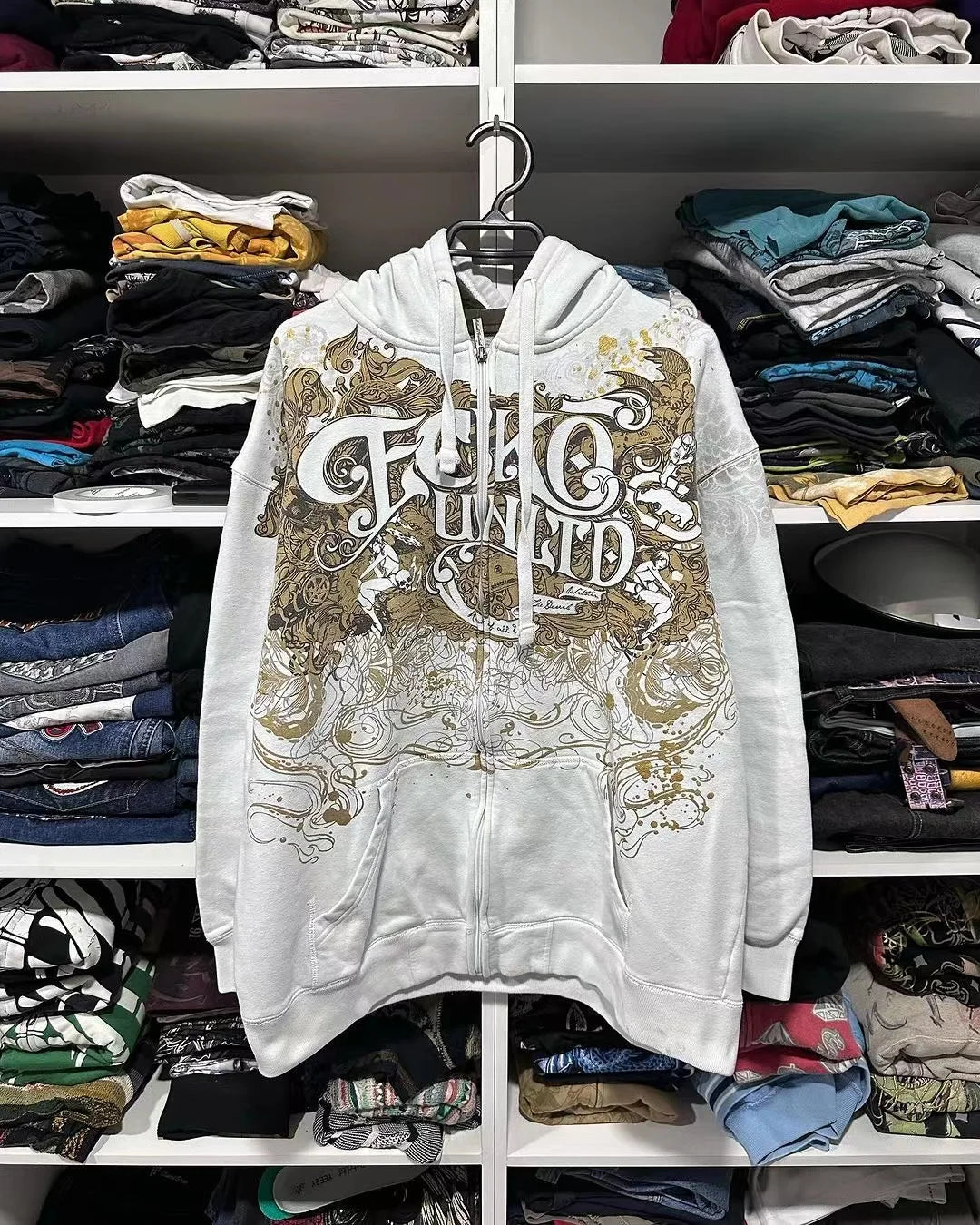 Gothic Vintage Big Pattern Hoodie