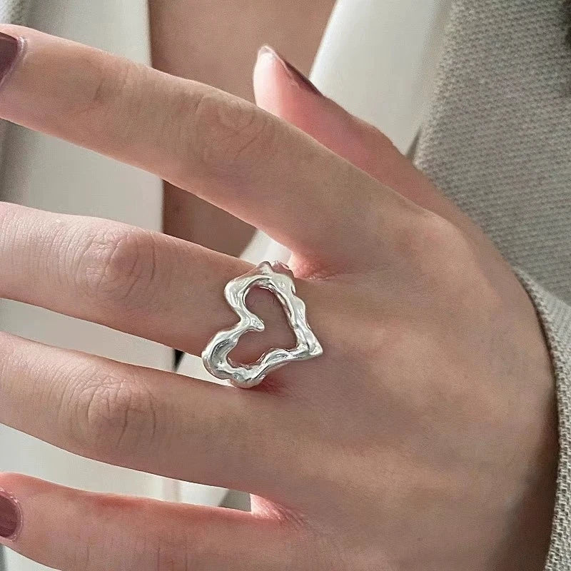 Irregular Copper Wave Gothic Ring
