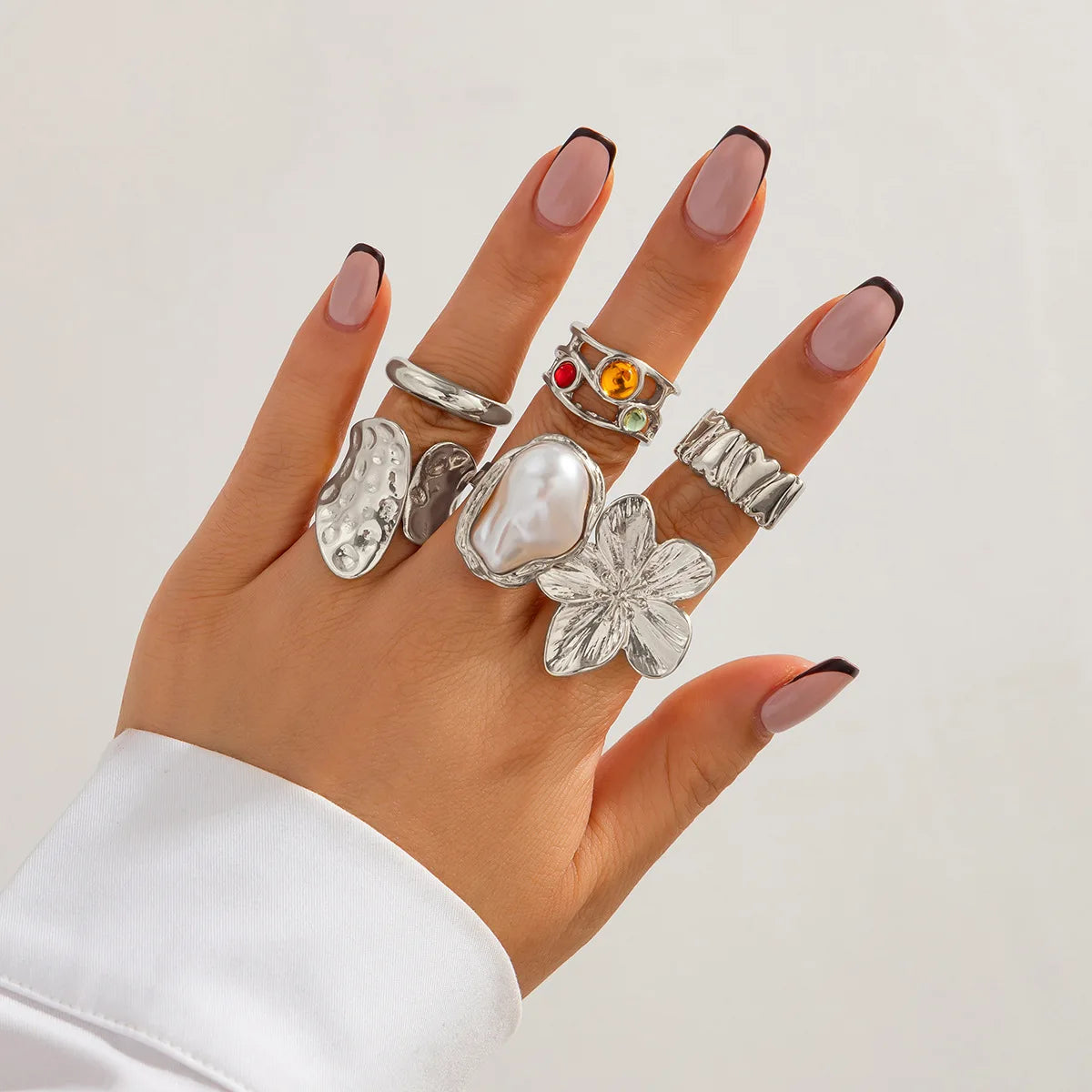 Baroque Pearl Gothic Zircon Ring