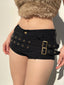 Dark Solid Sash Mini Short