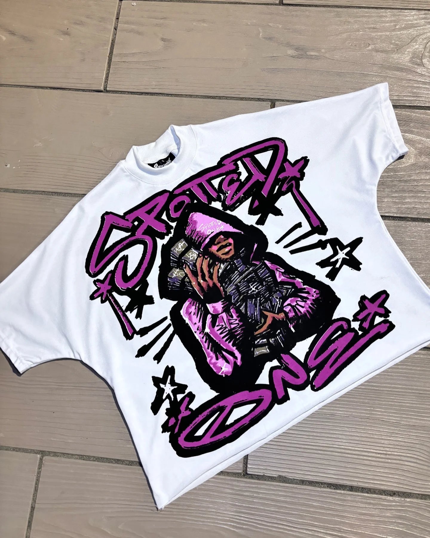 Retro Graphic Oversized Cotton T-shirt