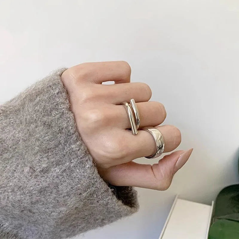 Matte Gothic Moon Ring