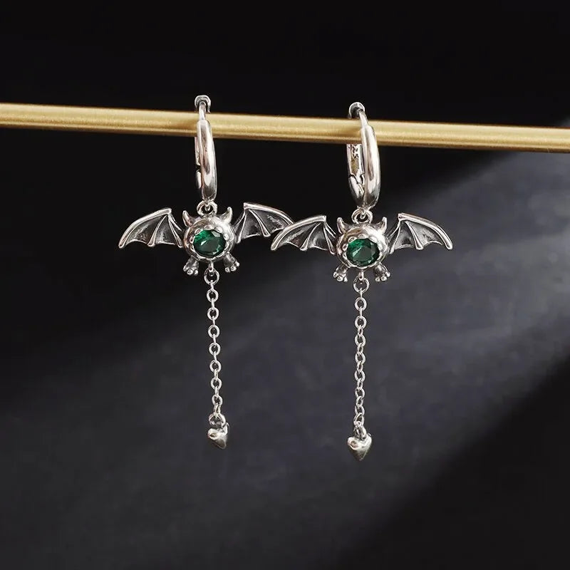 Gothic Black Skull Awl Rock Statement Earring