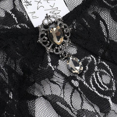 Lace Trim Flare Sleeve Mesh Top