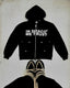 Gothic Letter Print Zip Hoodie