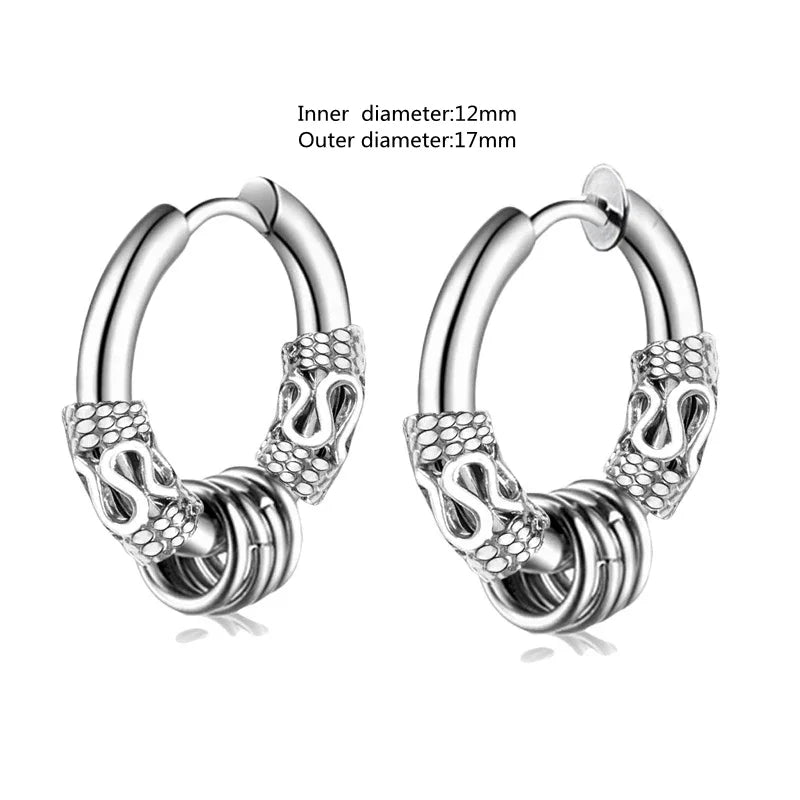 Gothic Black Skull Awl Rock Statement Earring