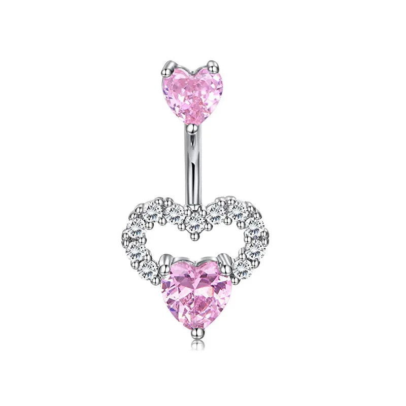 Butterfly Heart Dangle Gothic Belly Ring