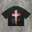 Gothic Retro Cross Pattern Cotton T-shirt