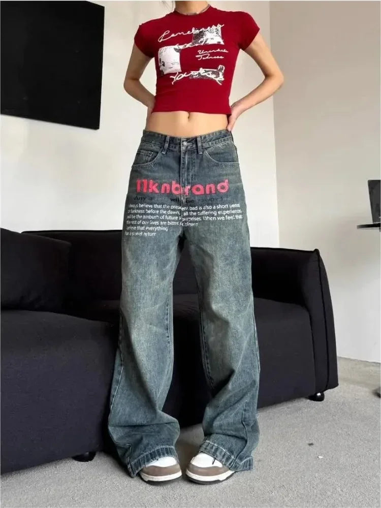 Vintage Gothic Baggy Letter Pant