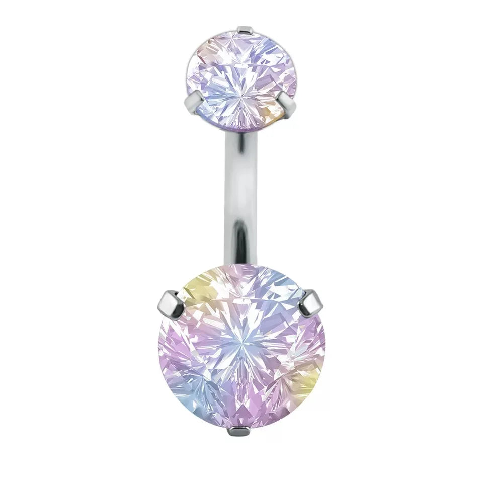 Crystal Round Gothic Surgical Belly Ring