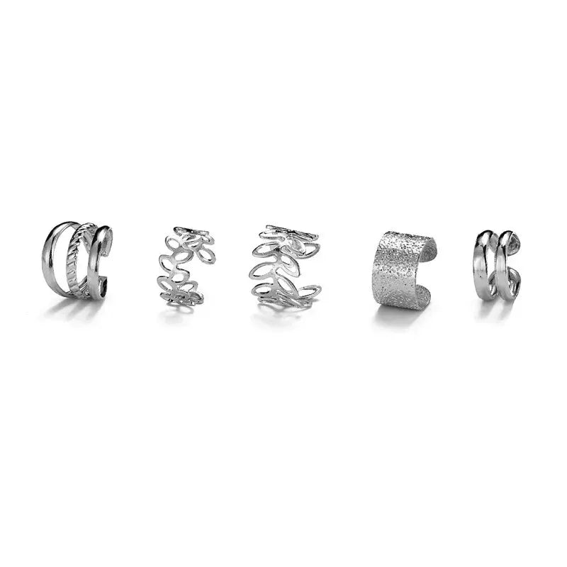 Silver Leaves Clip Simple Non-Piercing Earring