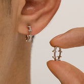 Silver Thorns Hoop Five-Pointed Star Earring