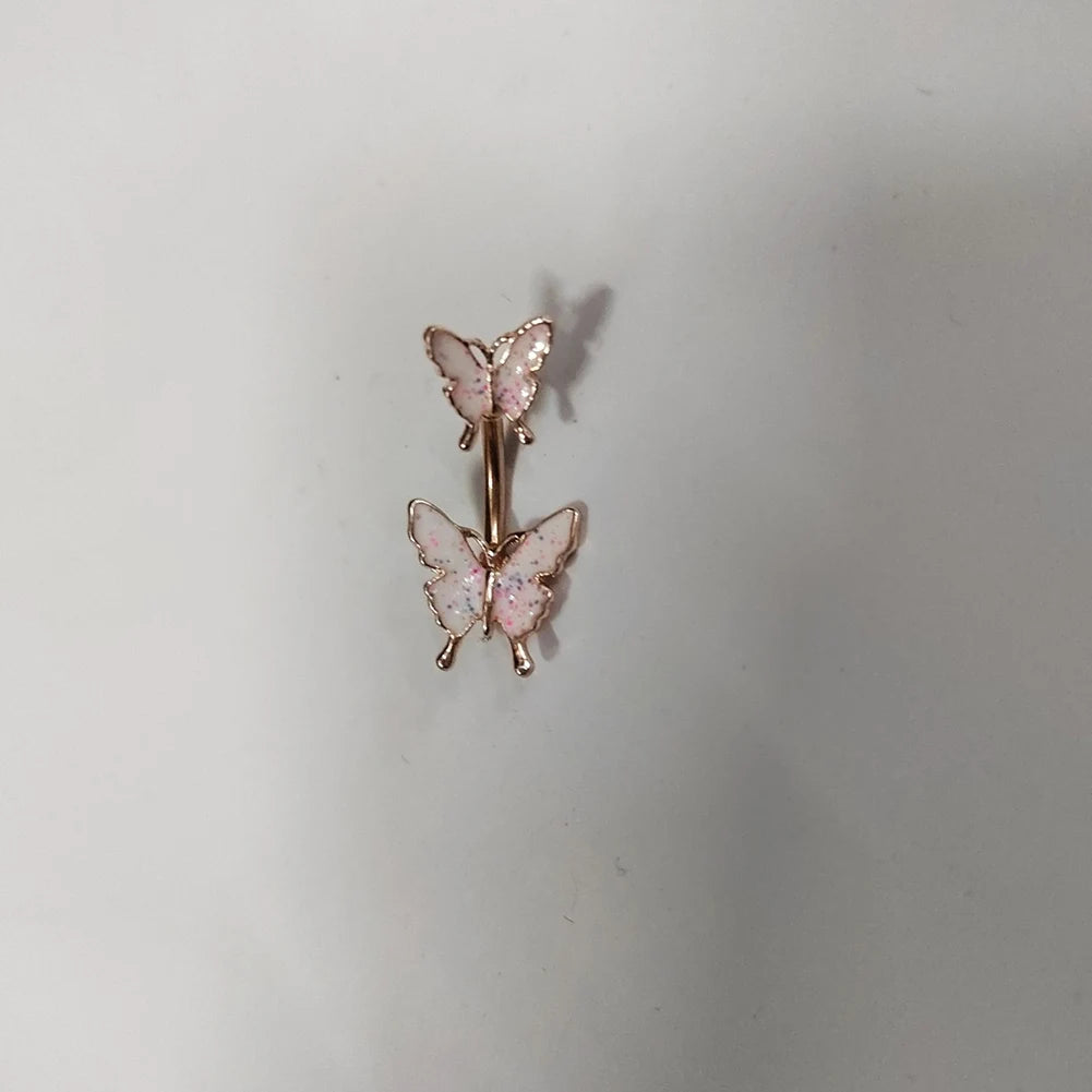Gothic Butterfly Pendant Belly Ring