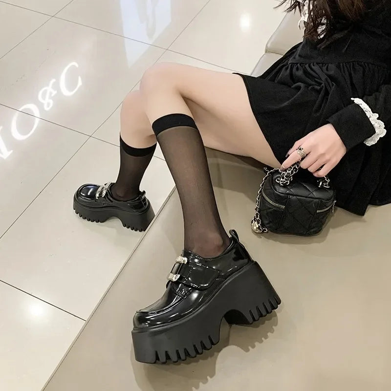 Waterproof Leather High Platform Sneaker