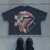 Gothic Retro Cross Pattern Cotton T-shirt