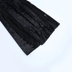 Embellished Gothic Velvet Midi Dress