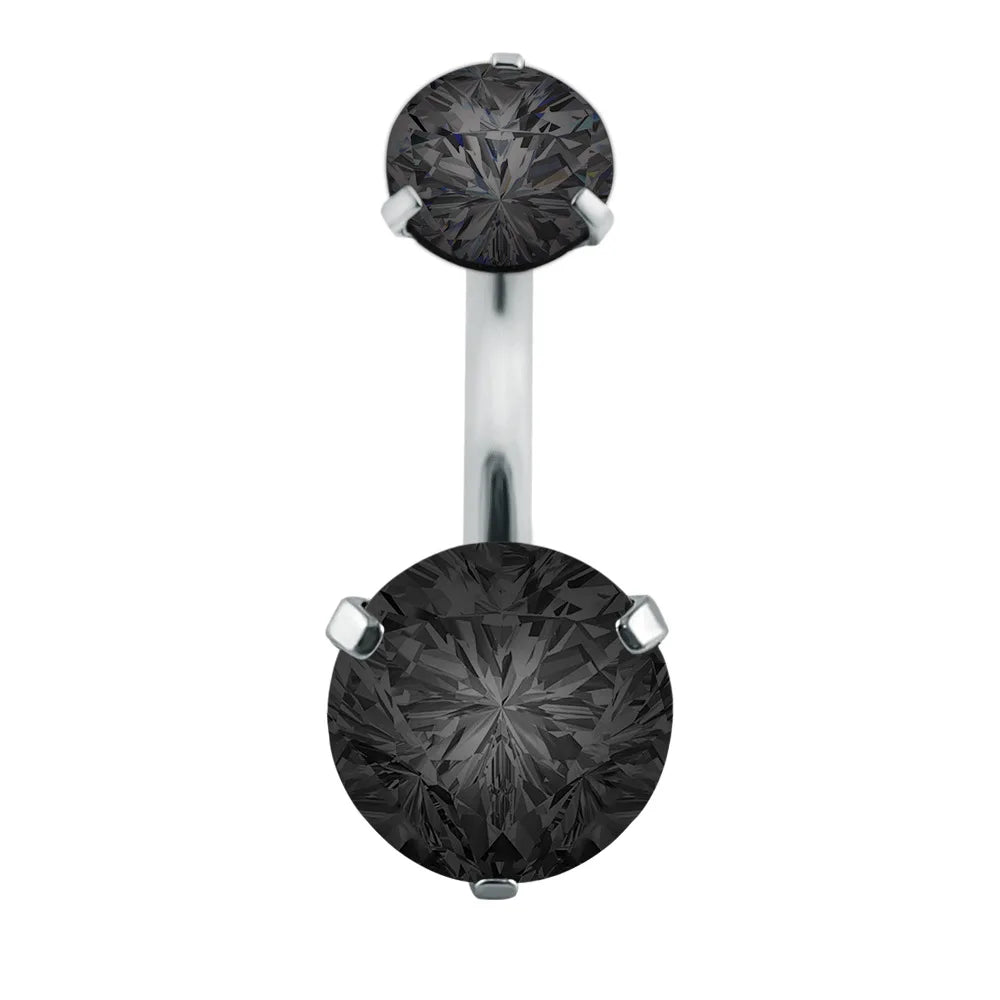 Crystal Round Gothic Surgical Belly Ring