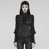 Glossy Textured Gothic Blouse