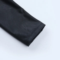 Punk One Shoulder Leather Blouse