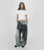 Aged Gothic Black Contrast Denim Pant