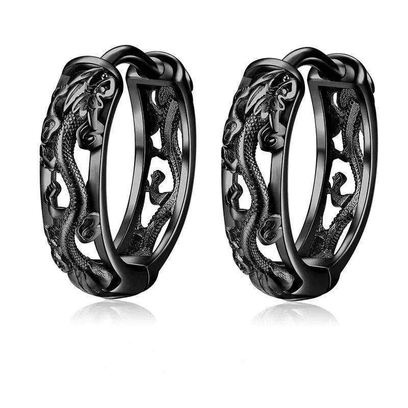 Gothic Black Skull Awl Rock Statement Earring