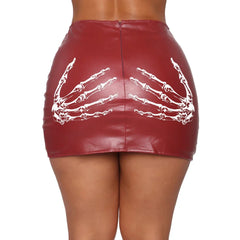 Leopard Stitching Low Waist Skirt