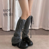 Gothic Lace-up Knitted Winter Sock